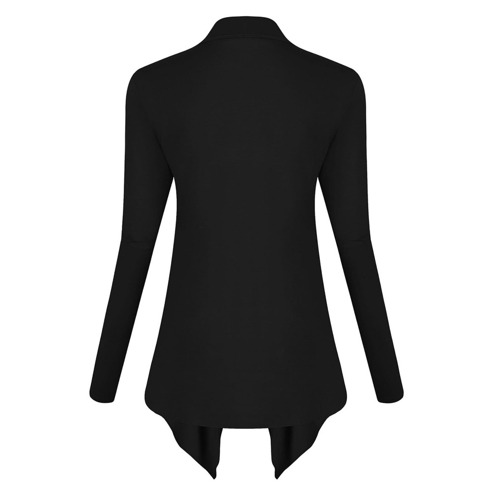 Urban CoCo Women's Drape Front Open Cardigan Irregular Hem Black Size L - Picture 5 of 7